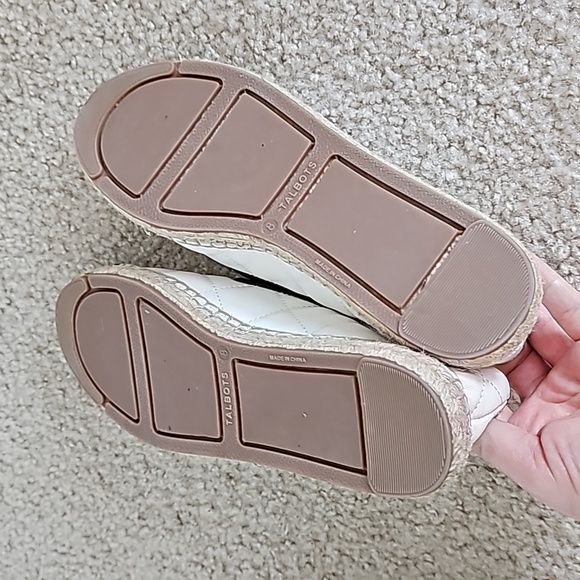 Talbots black and white quilted leather espadrilles size 8 euc - Picture 3 of 5